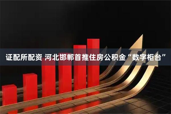 证配所配资 河北邯郸首推住房公积金“数字柜台”